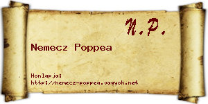 Nemecz Poppea névjegykártya